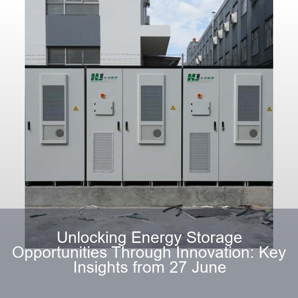 Unlocking Energy Storage Opportunities Through Innovation: Key Insights from 27 June